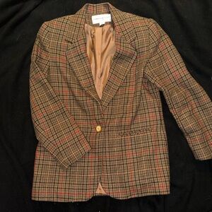 Vintage Brown Plaid Blazer